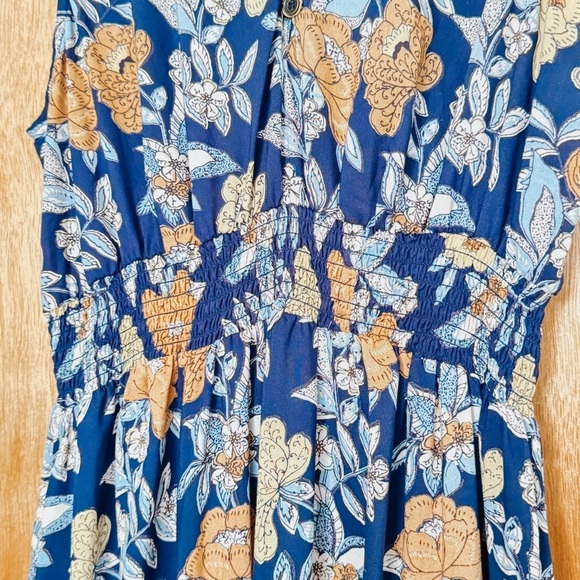 Lola P Floral Boho Sleeveless Maxi Dress in Multi color Blue Womens Size L NWT - Picture 5 of 8